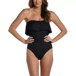 Women's La Blanca Ruffle Bandeau One-Piece Swimsuit